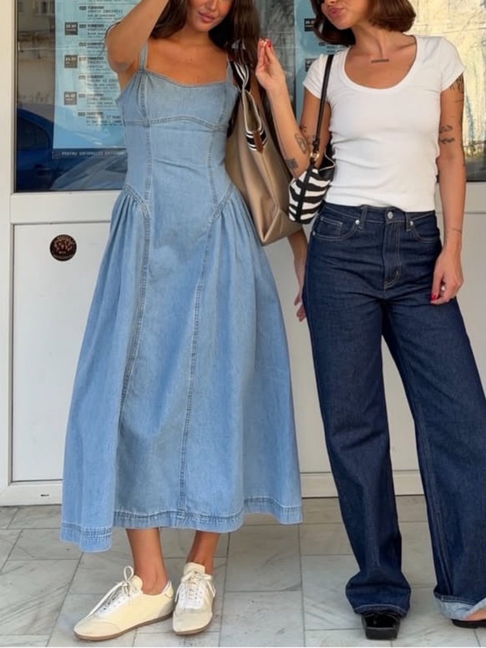 Classic denim midi dress - NWT, size S